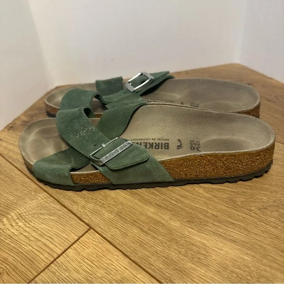 Birkenstock Siena Green Suede Sandals - Picture 4 of 7